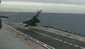FRIDAY FLYING VIDEO: Russian jet aborts carrier landing at last gasp